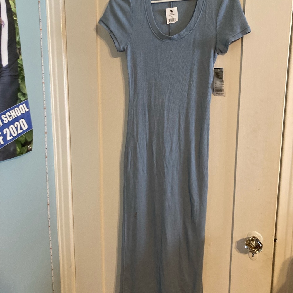 RD Style Ribbed Blue Tank Top